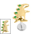 Titanium Internally Threaded Labrets 1.2mm - Titanium Jewelled Spiked Dino