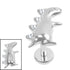 Titanium Internally Threaded Labrets 1.2mm - Titanium Jewelled Spiked Dino
