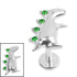 Titanium Internally Threaded Labrets 1.2mm - Titanium Jewelled Spiked Dino