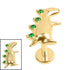 Titanium Internally Threaded Labrets 1.2mm - Titanium Jewelled Spiked Dino