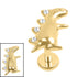 Titanium Internally Threaded Labrets 1.2mm - Titanium Jewelled Spiked Dino