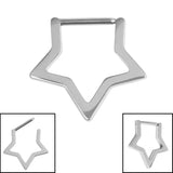 Titanium Supernova Star Hinged Clicker Ring