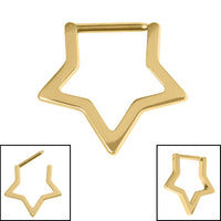 Titanium Supernova Star Hinged Clicker Ring