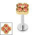 Titanium Internally Threaded Labrets 1.2mm - Titanium Jewelled Vintage Clover