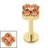 Titanium Internally Threaded Labrets 1.2mm - Titanium Jewelled Vintage Clover
