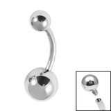 Titanium Internally Threaded Belly Bar 1.6mm