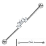 Titanium Internal Jewelled Marquise Sunrise Industrial