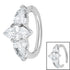 Steel Huggie Belly Clicker Ring - Leilani Marquise Trio