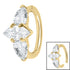 Steel Huggie Belly Clicker Ring - Leilani Marquise Trio