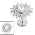 Titanium Internally Threaded Labrets 1.2mm - Titanium Crowned Barbed Heart