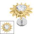 Titanium Internally Threaded Labrets 1.2mm - Titanium Crowned Barbed Heart
