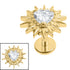Titanium Internally Threaded Labrets 1.2mm - Titanium Crowned Barbed Heart