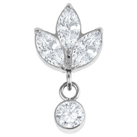 Titanium Internal Marquise Ivy Leaves Trio and Solitaire Top