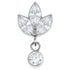 Titanium Internal Marquise Ivy Leaves Trio and Solitaire Top