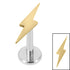 Titanium Internally Threaded Labrets 1.2mm - Titanium Thunderbolt