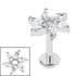 Titanium Internally Threaded Labrets 1.2mm - Titanium Jewelled Catherine Wheel