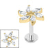 Titanium Internally Threaded Labrets 1.2mm - Titanium Jewelled Catherine Wheel