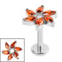 Titanium Internally Threaded Labrets 1.2mm - Titanium Jewelled Catherine Wheel