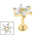 Gold Titanium Internally Threaded Labrets 1.2mm - Gold Titanium Jewelled Catherine Wheel