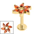 Gold Titanium Internally Threaded Labrets 1.2mm - Gold Titanium Jewelled Catherine Wheel