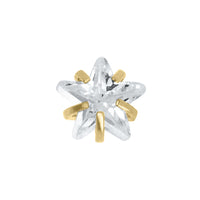Titanium Threadless (Bend fit) Claw Set CZ Jewelled Star