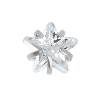 Titanium Threadless (Bend fit) Claw Set CZ Jewelled Star