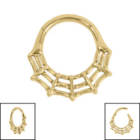 Titanium Spider Web Hinged Clicker Ring