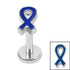 Titanium Internally Threaded Labrets 1.2mm - Titanium Awareness Ribbon