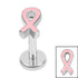 Titanium Internally Threaded Labrets 1.2mm - Titanium Awareness Ribbon