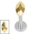 Titanium Internally Threaded Labrets 1.2mm - Titanium Faceted Marquise