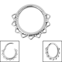 Titanium Filigree Lace Hinged Clicker Ring