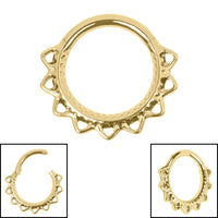 Titanium Filigree Lace Hinged Clicker Ring