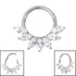 Titanium Ethereal Jewelled Leaf Hinged Clicker Ring