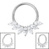 Titanium Ethereal Jewelled Leaf Hinged Clicker Ring