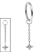 Titanium Hinged Clicker Ring with Titanium Falling Star Charm