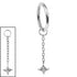 Titanium Hinged Clicker Ring with Titanium Falling Star Charm