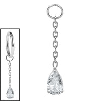 Titanium Charm - Jewelled Droplet