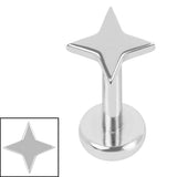 Titanium Internally Threaded Labrets 1.2mm - Titanium Aquila Star