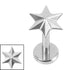 Titanium Internally Threaded Labrets 1.2mm - Titanium Radiant Star