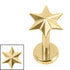 Titanium Internally Threaded Labrets 1.2mm - Titanium Radiant Star