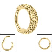 Titanium Stacked Asia Ball Hinged Clicker Ring