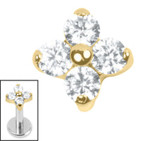 Titanium Internal Jewelled Ixora Flower