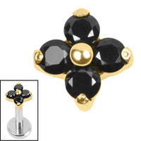 Titanium Internal Jewelled Ixora Flower