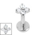Titanium Internally Threaded Labrets 1.2mm - Titanium Ixora Flower