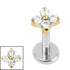 Titanium Internally Threaded Labrets 1.2mm - Titanium Ixora Flower