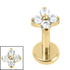 Titanium Internally Threaded Labrets 1.2mm - Titanium Ixora Flower