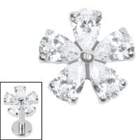 Titanium Internal Jewelled Periwinkle Flower