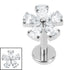 Titanium Internally Threaded Labrets 1.2mm - Titanium Jewelled Periwinkle Flower