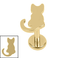 Titanium Internally Threaded Labrets 1.2mm - Titanium Saffie Cat