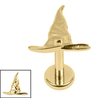 Titanium Internally Threaded Labrets 1.2mm - Titanium Spellcaster Hat